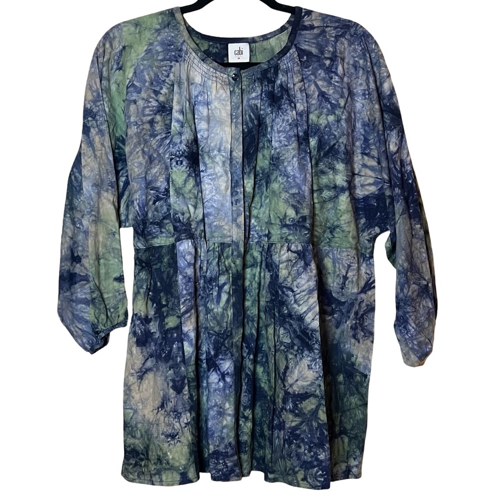 Cabi Woodstock Tie-Dye Button-Down Tunic